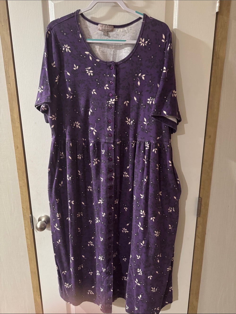 Woman Within Purple Floral Midi Dress